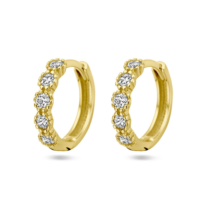 drop earrings zirconia 14K yellow gold