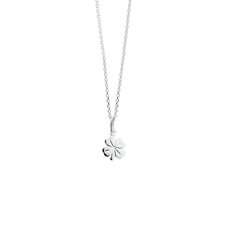 necklace clover 41 + 4 cm silver white