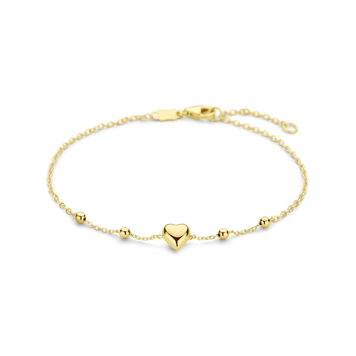bracelet heart and balls 11 – 13 cm 14K yellow gold