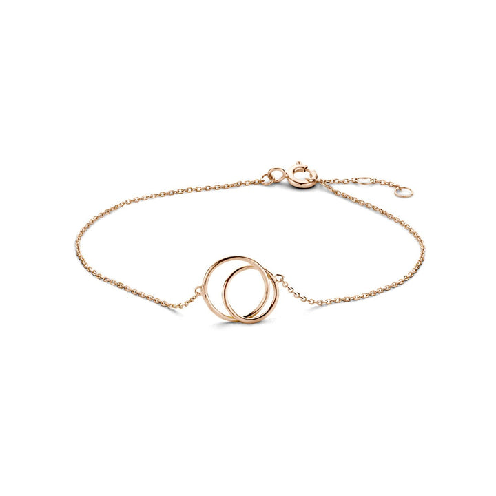 14k rosegouden dames armband met open rondjes