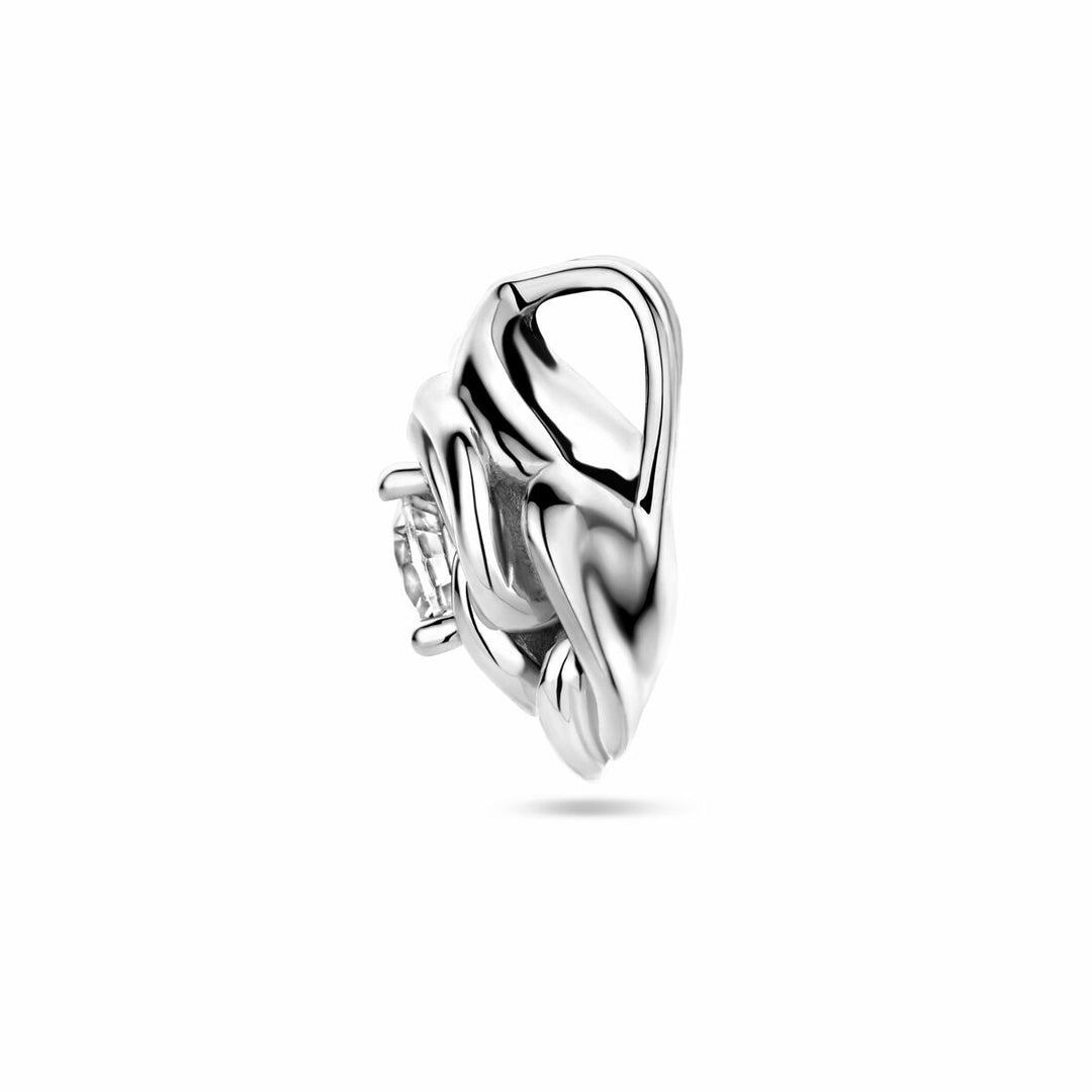 pendant rose zirconia silver rhodium plated