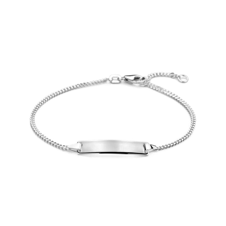 engraving bracelet gourmette plate 5.0 mm 16 - 18 cm silver white