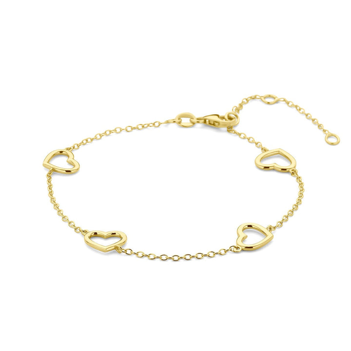 bracelet hearts 16 - 17.5 - 19 cm 14K yellow gold