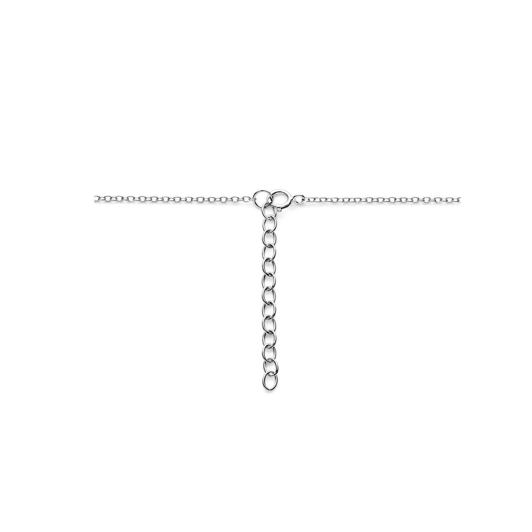 necklace circles 40 + 4 cm silver rhodium plated