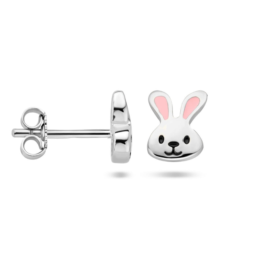 rabbit ear studs silver rhodium plated