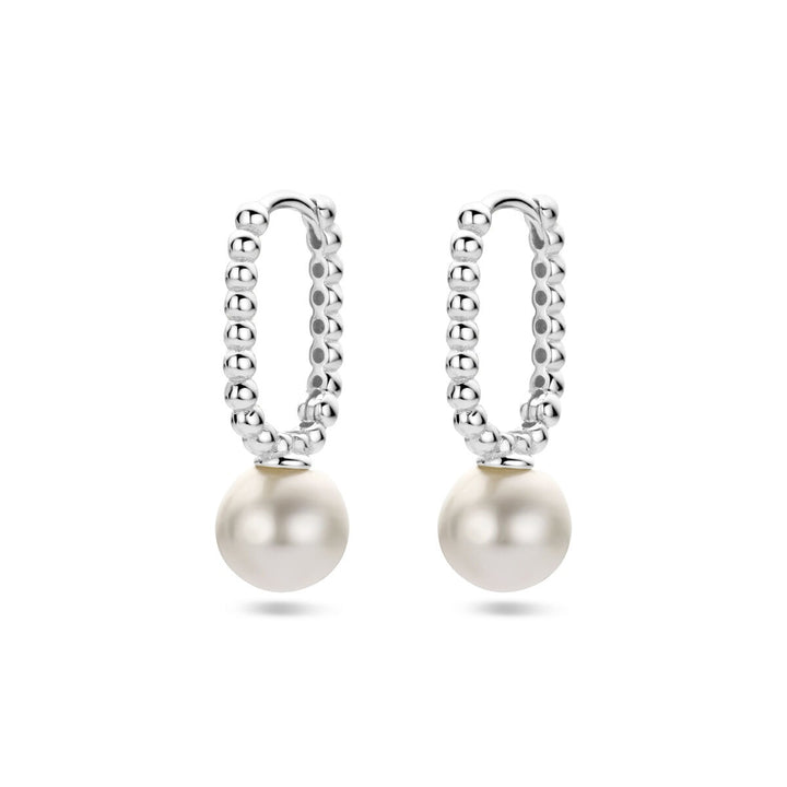 drop earrings synth. pearl silver rhodium plated