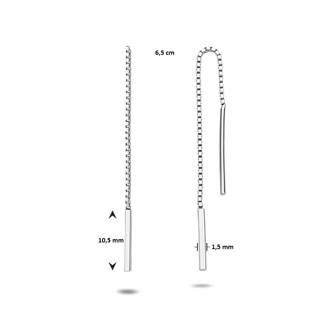 pull-through earrings silver white