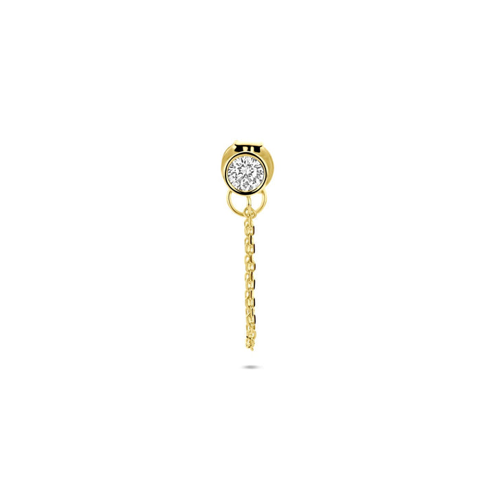 ear stud zirconia per piece 14K yellow gold