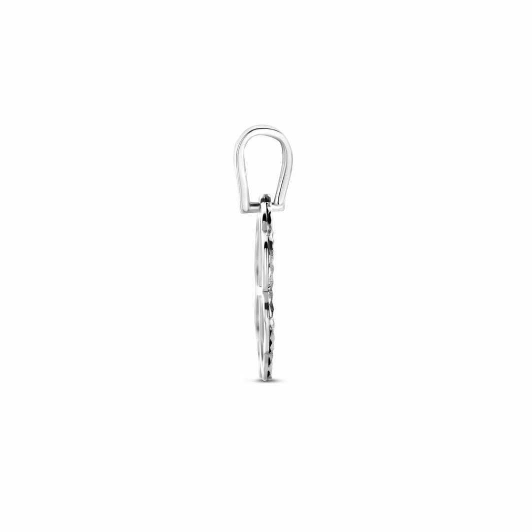 Zilveren hanger dames – gerhodineerd 925 zilver in bloemvorm