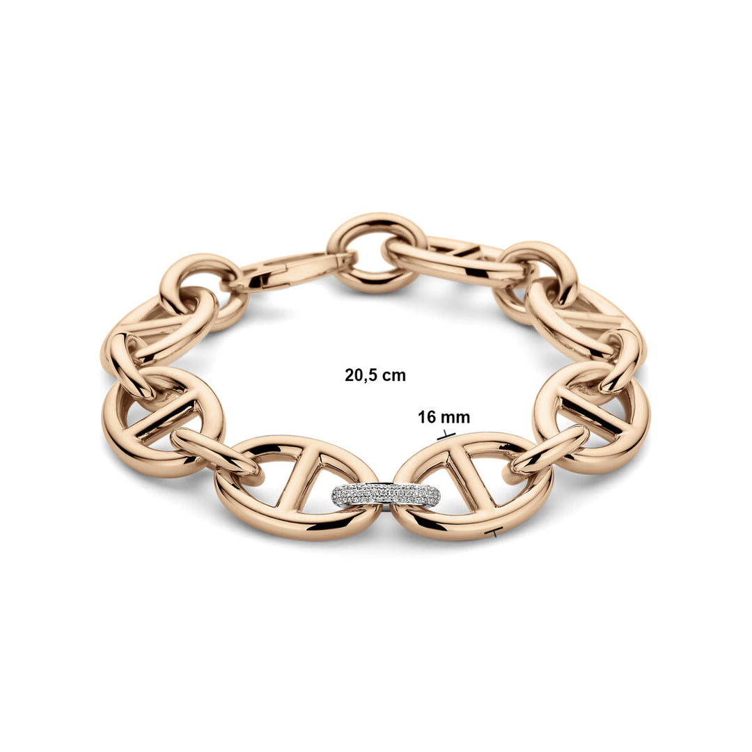 bracelet navy diamond 0.34ct g vsi 16 mm 20.5 cm 18K bicolor gold rose/white