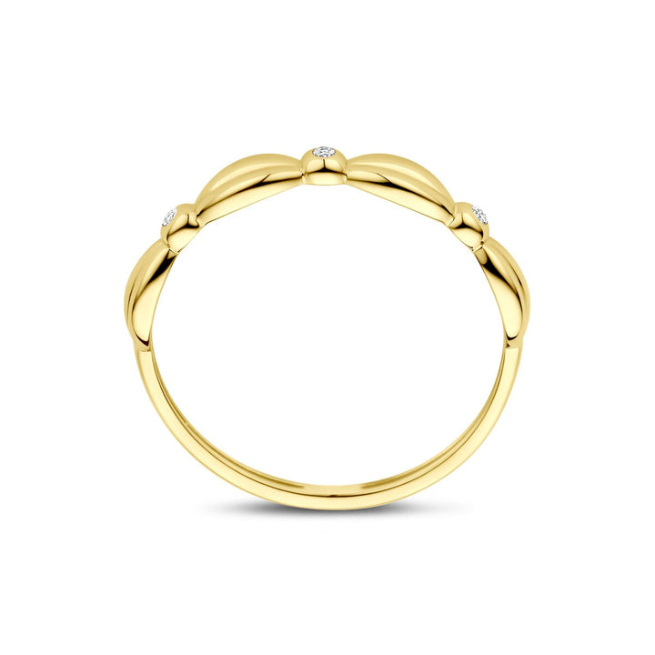Gouden damesring met zirkonia – 14k geelgoud