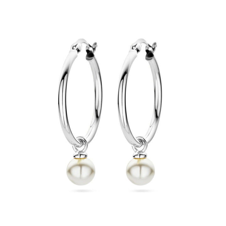 earrings synth. pearl silver rhodium plated