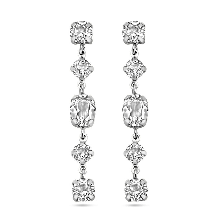 Gerhodineerd zilveren oorhangers met Swarovski kristal