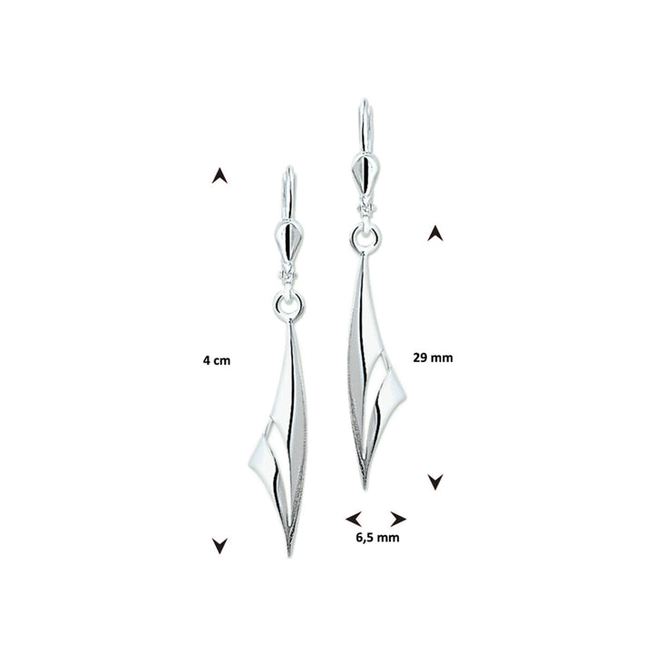 earrings brisur hook silver white