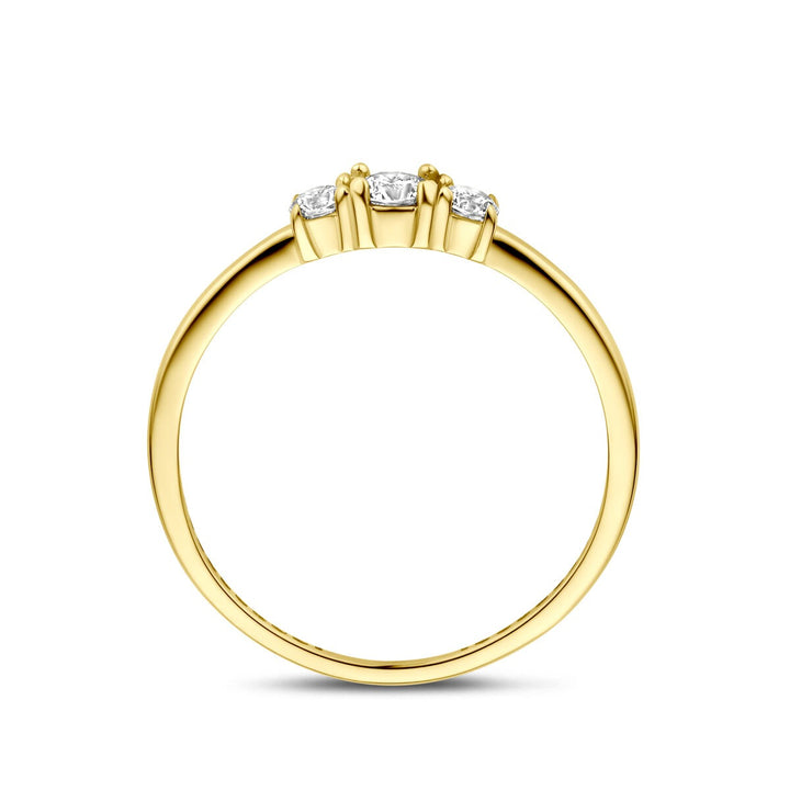 Gouden damesring met zirkonia – 14k geelgoud