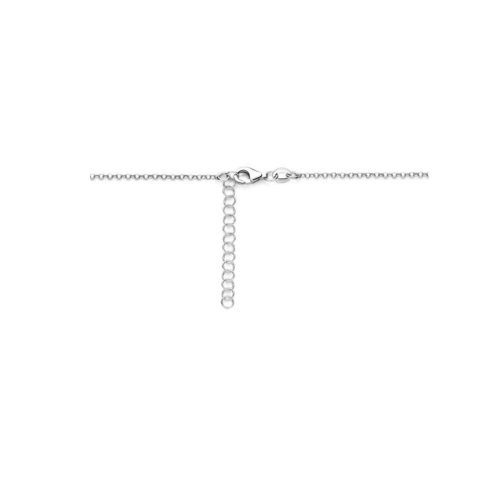 Zilveren dames ketting met druppel hanger – gerhodineerd 925 41 + 4 cm