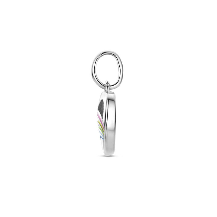 pendant heart enamel silver rhodium plated