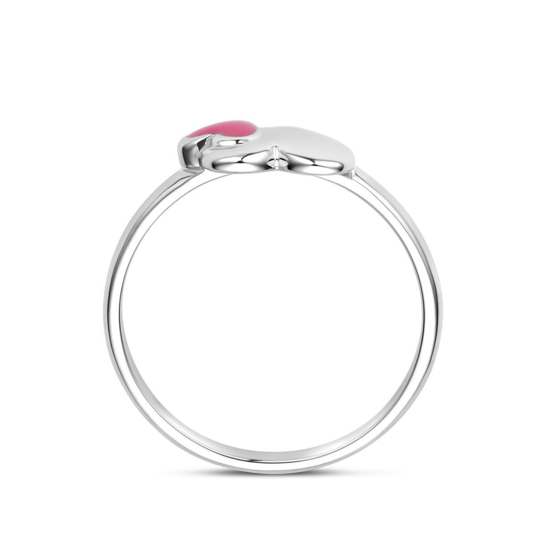 Zilveren kinder ring met hartje – gerhodineerd 925 zilver