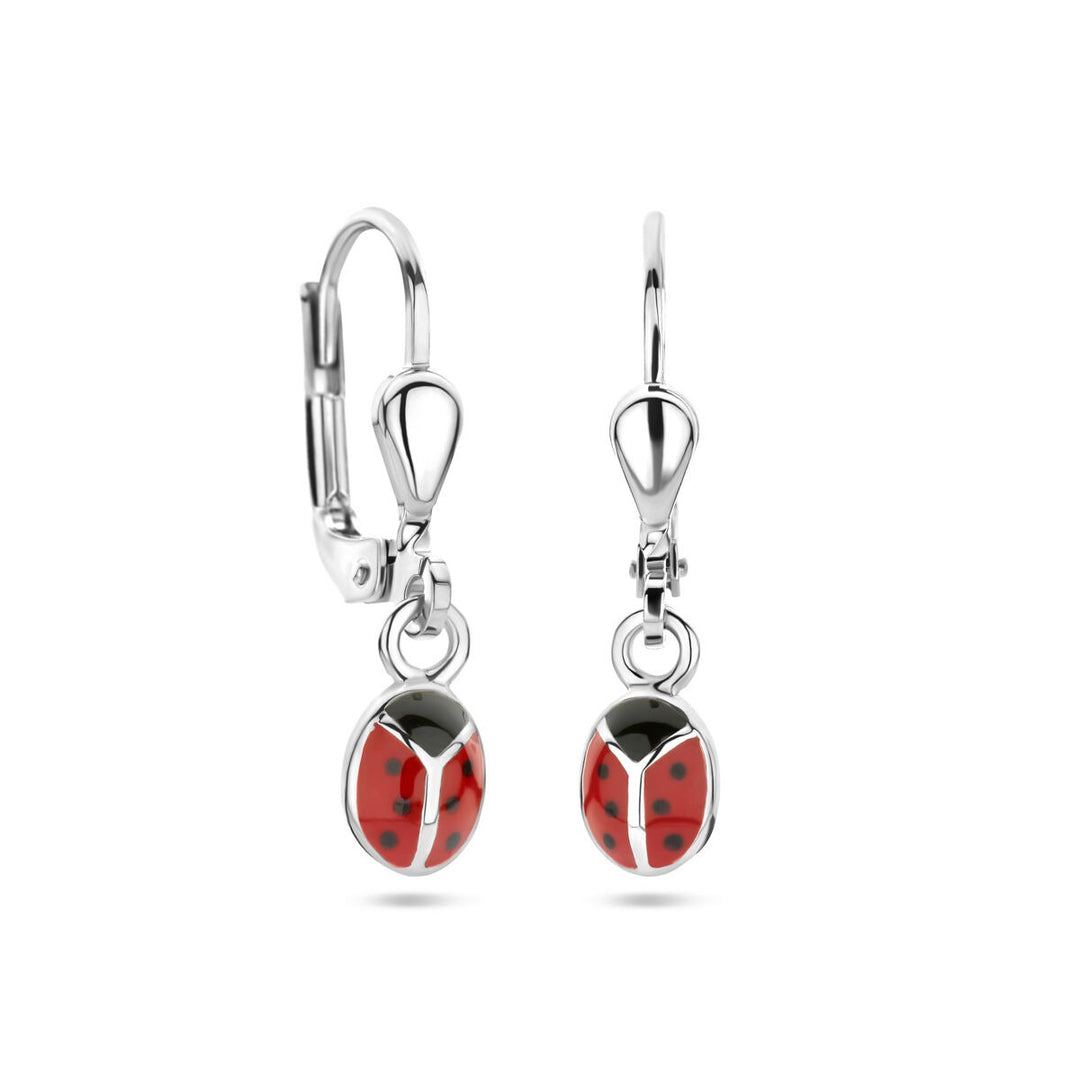 ladybug earrings silver rhodium plated