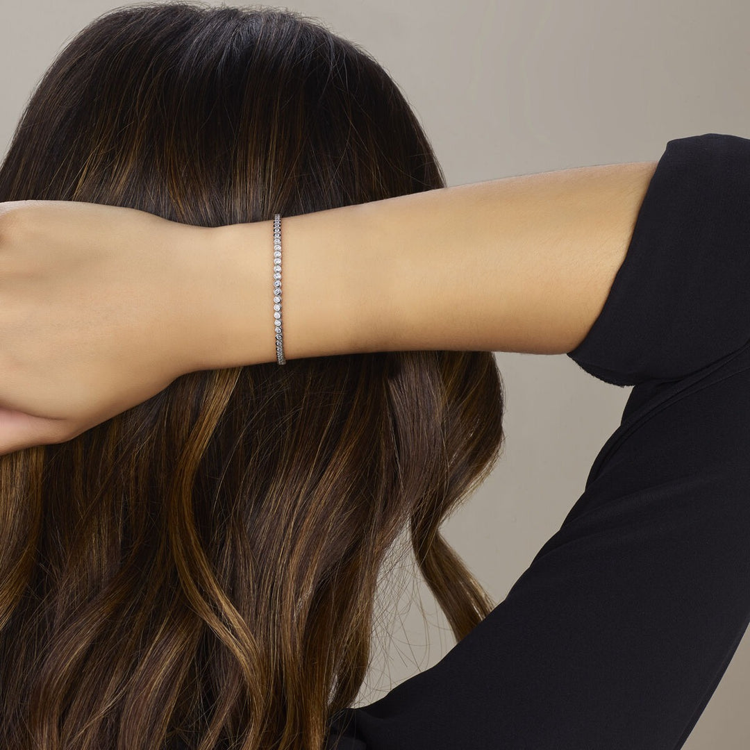 Zilveren tennis armband met zirkonia rij – Gerhodineerd 925 zilver