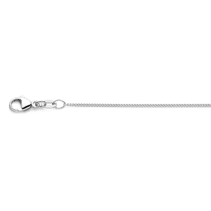 necklace gourmette 4-sided cut 1.0 mm 41 - 43 - 45 cm 18K white gold