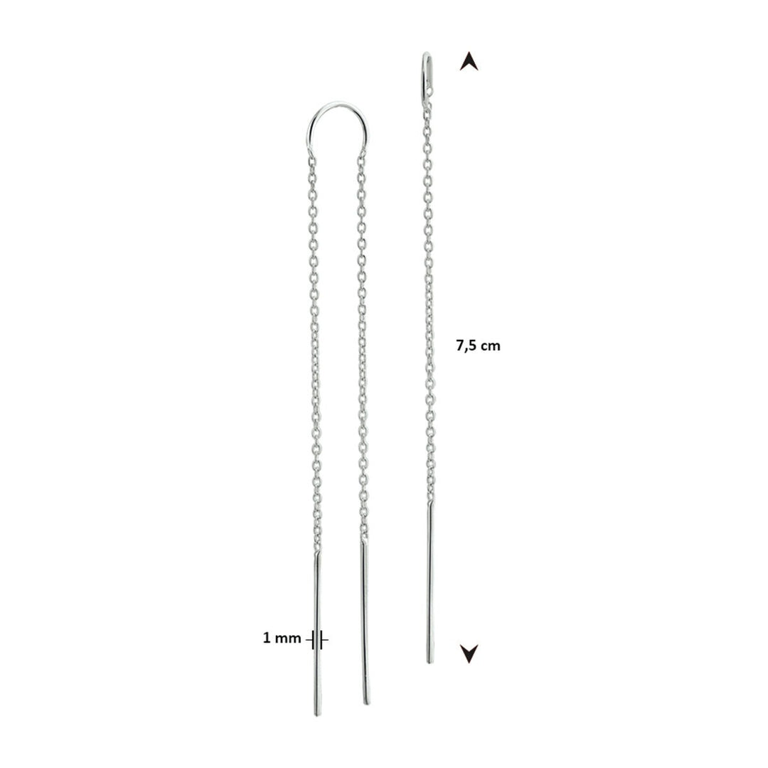 pull-through earrings silver rhodium plated