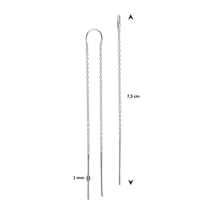pull-through earrings silver rhodium plated
