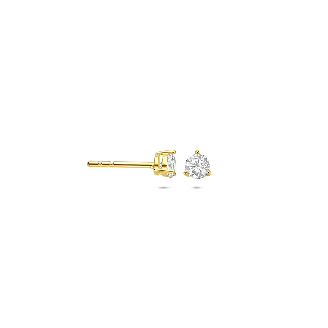14k geelgouden oorknoppen met zirkonia