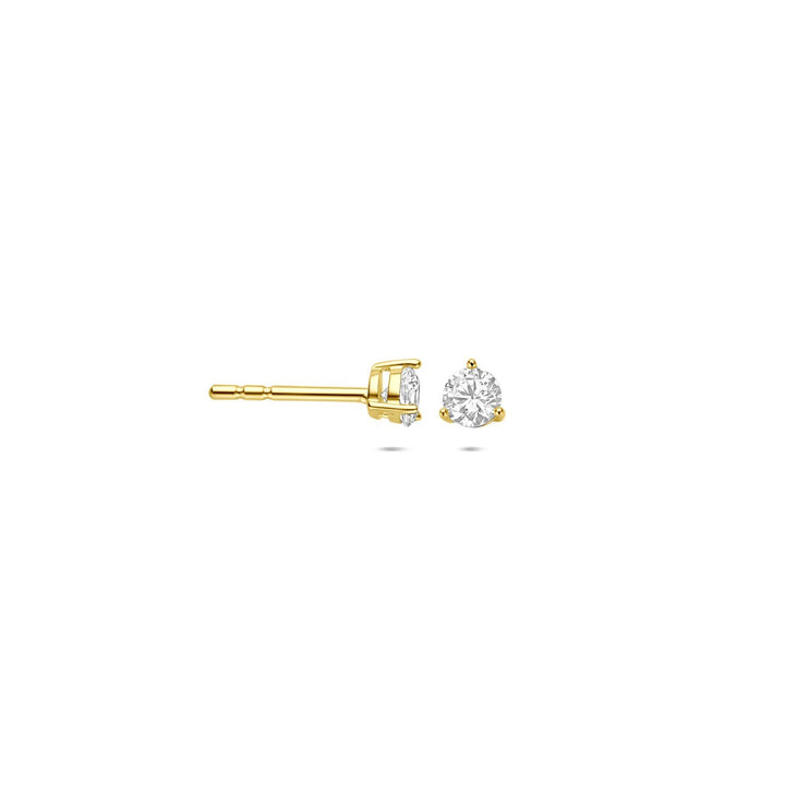 14k geelgouden oorknoppen met zirkonia