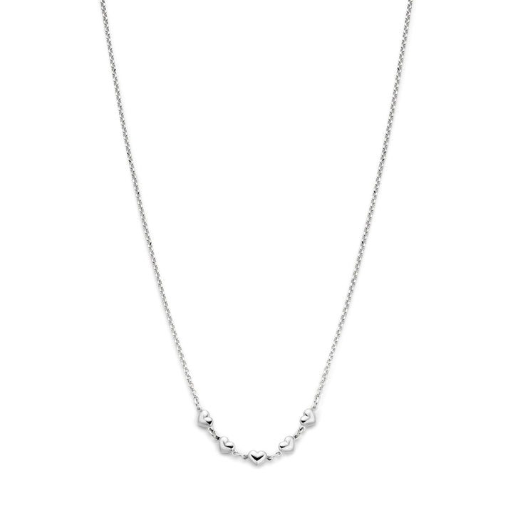 necklace hearts 41 + 4 cm silver rhodium plated