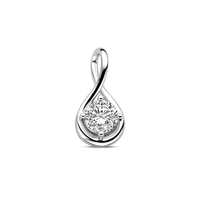 pendant zirconia silver rhodium plated