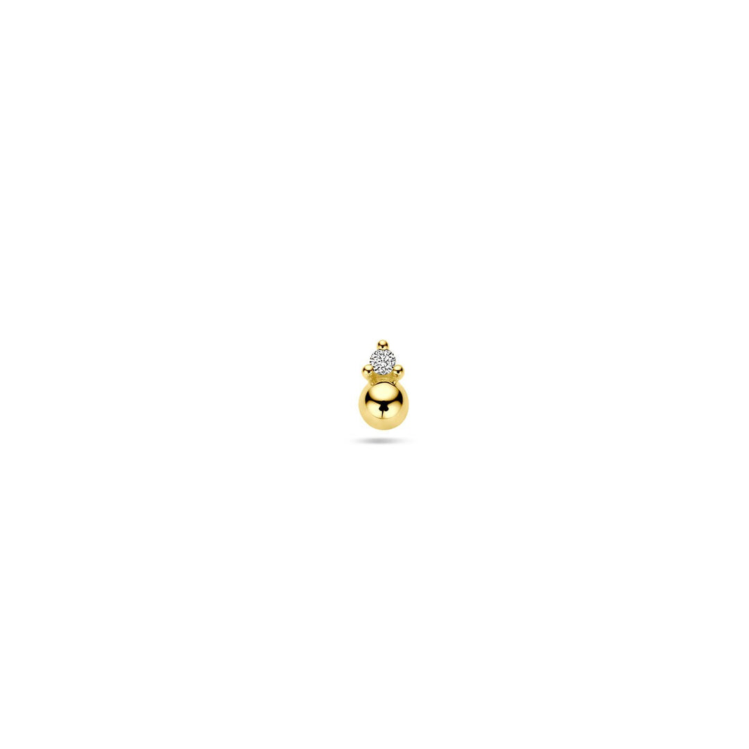 ear stud ball diamond 0.01ct h p1 per piece 14K yellow gold
