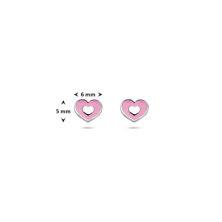 Zilveren kinder oorknoppen hartje 5 mm