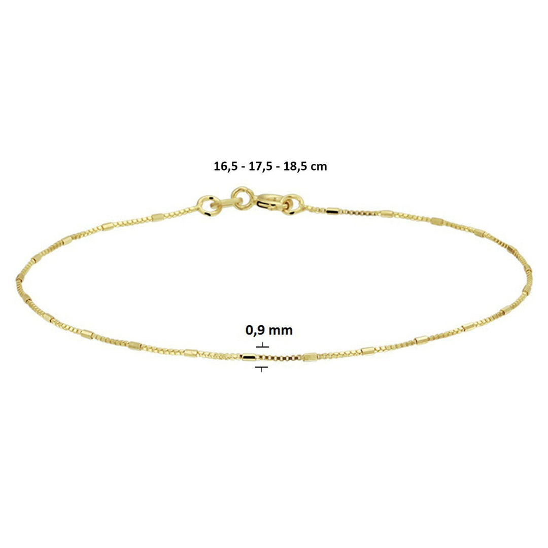 Venetian bracelet and bars 0.9 mm 18 cm 14K yellow gold