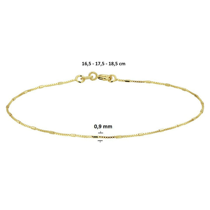 Venetian bracelet and bars 0.9 mm 18 cm 14K yellow gold