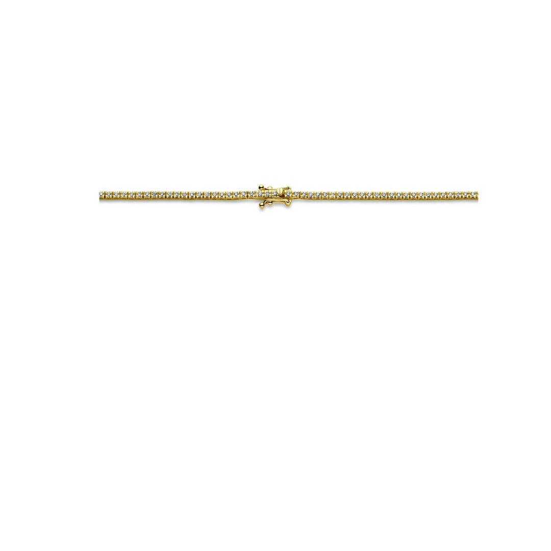 tennis necklace diamond 2.00ct h si 1.9 mm 42 cm 14K yellow gold