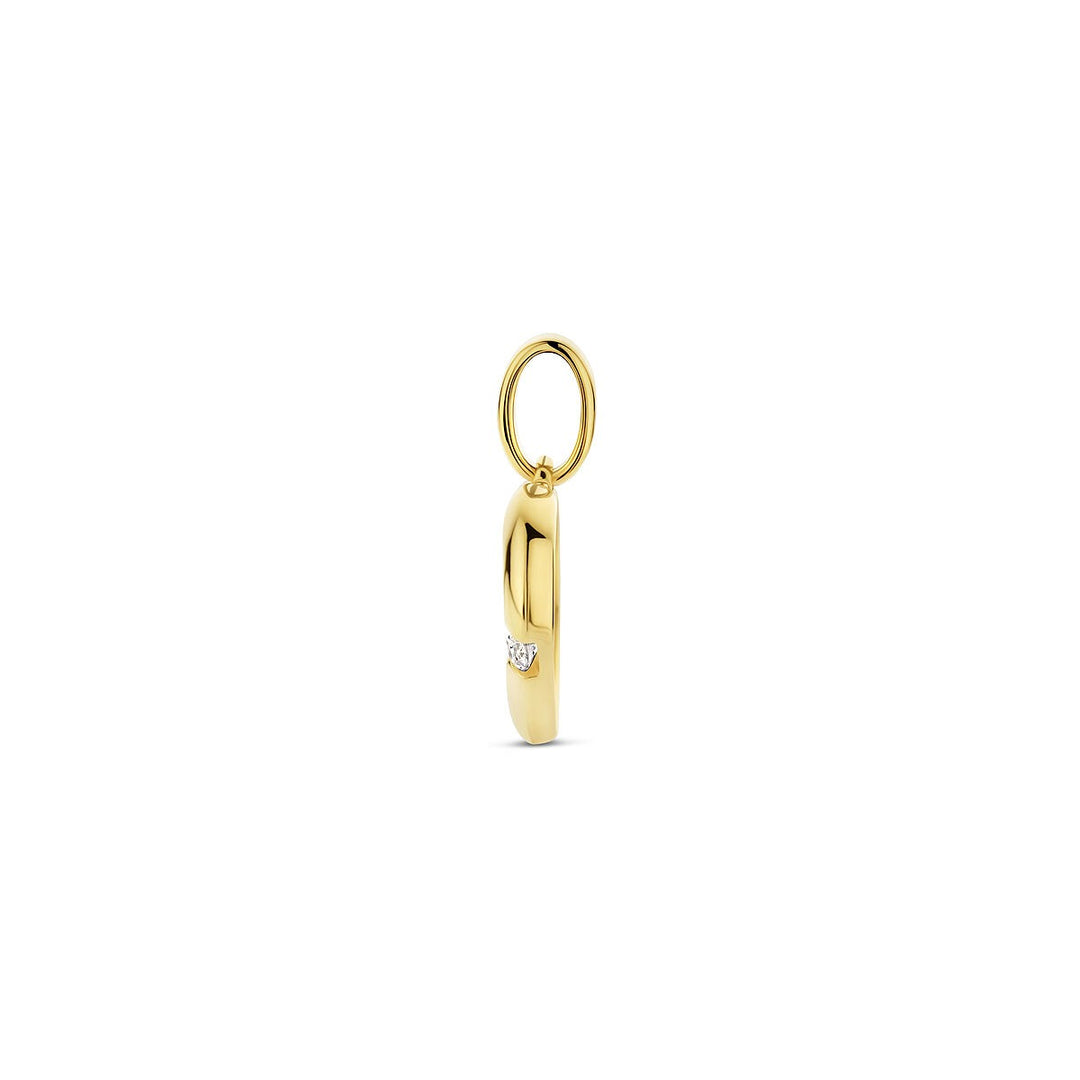 pendant heart zirconia 14K yellow gold