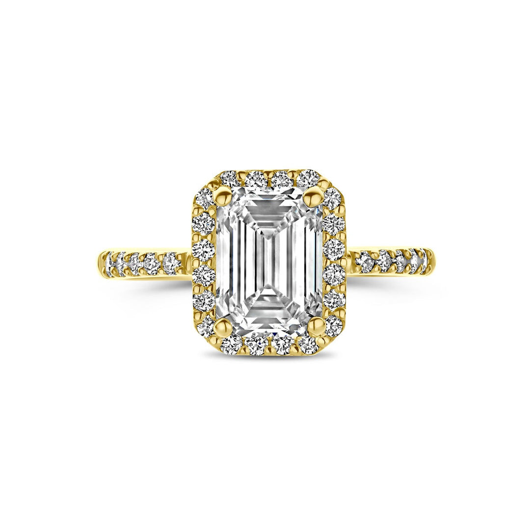 14k geelgouden ring met lab grown diamant