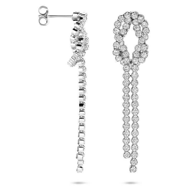 Gerhodineerd zilveren oorhangers met zirkonia – 53 mm