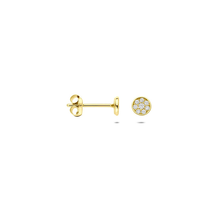 Gouden oorknoppen met zirkonia – 14k, pavé zetting
