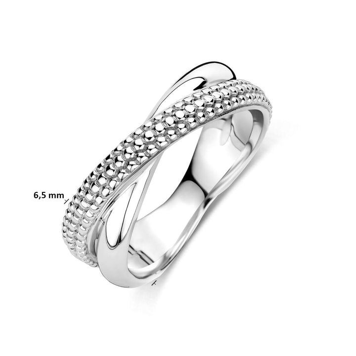 Zilveren dames ring – Gerhodineerd 925 zilver, 6,5 mm breed