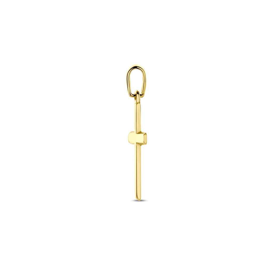 14k geelgouden kruis hanger – 17 x 12 mm