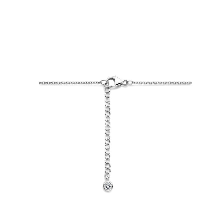 Zilveren kinderketting met klaverhanger – gerhodineerd met roze en wit parelmoer