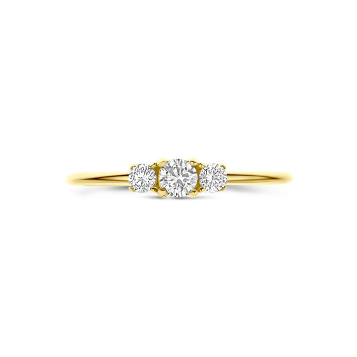 Gouden damesring met zirkonia – 14k geelgoud