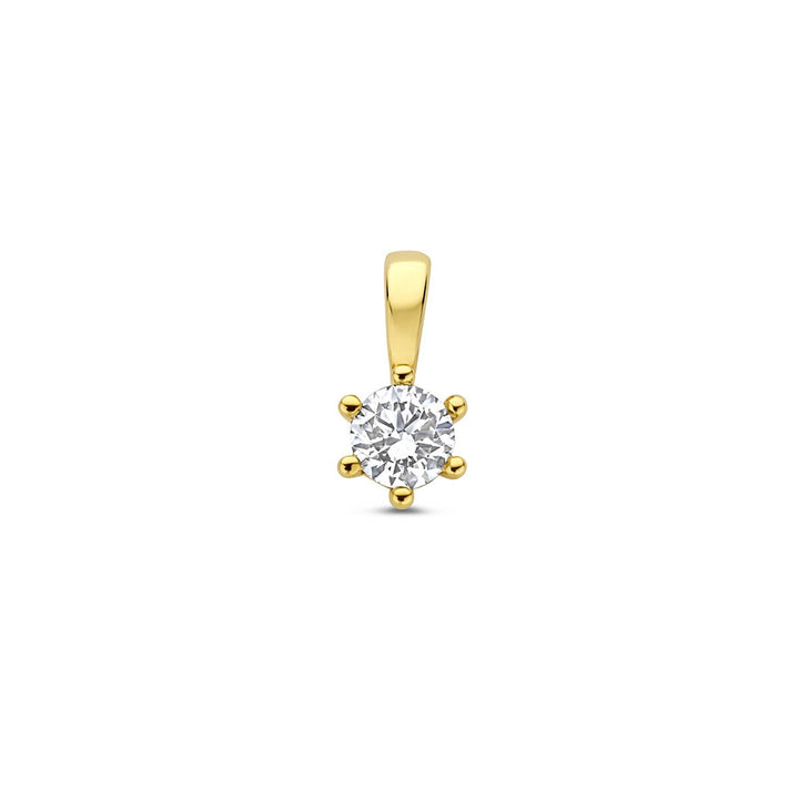Gouden hanger met lab grown diamant – 14k geelgoud