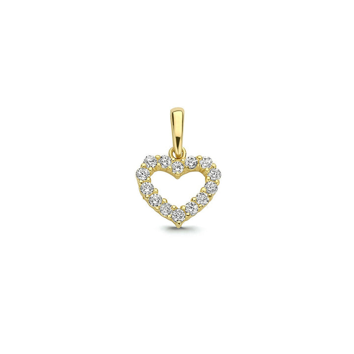 9k Geelgouden hanger met hart van zirkonia