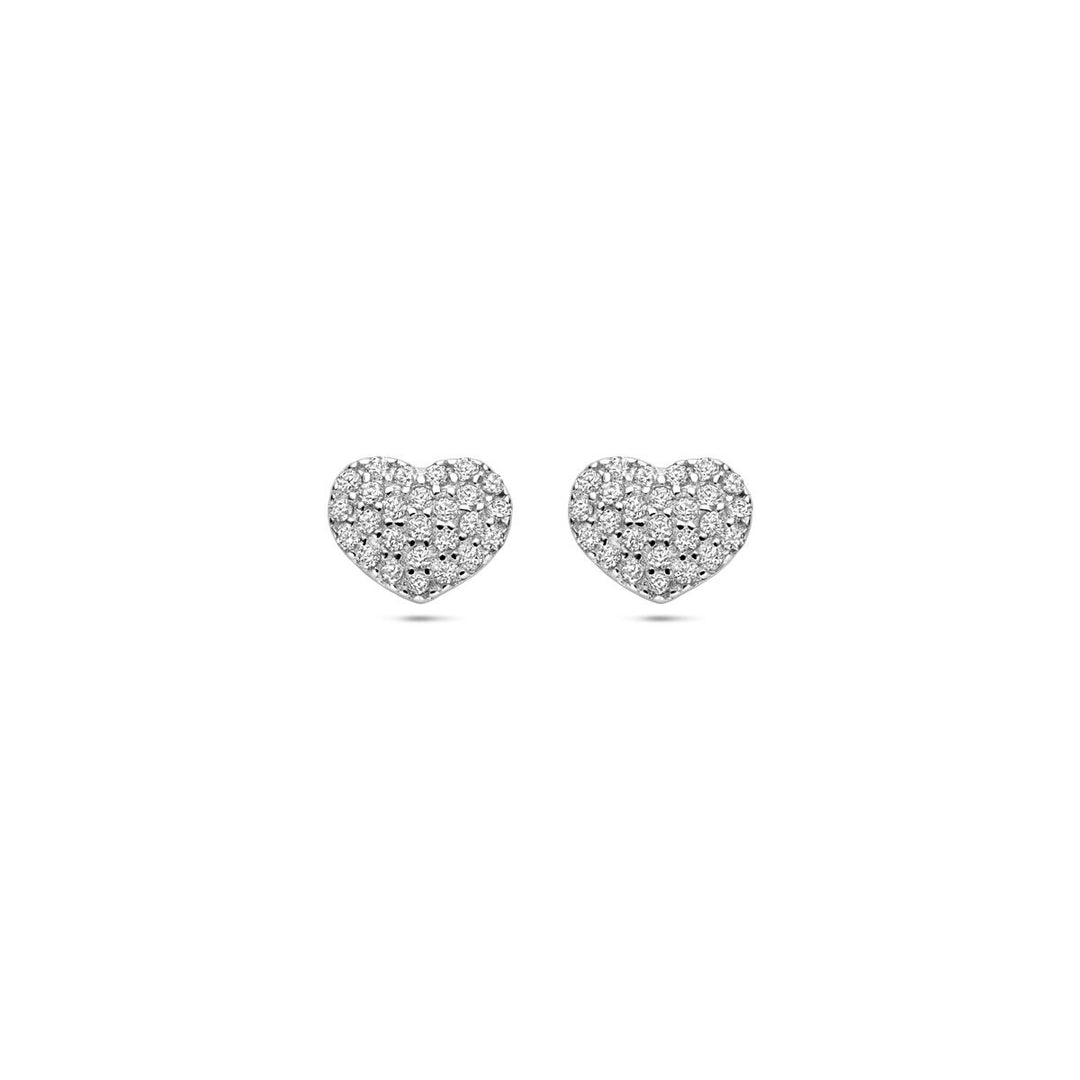 Zilveren oorknopjes met zirkonia – gerhodineerd 925 zilver