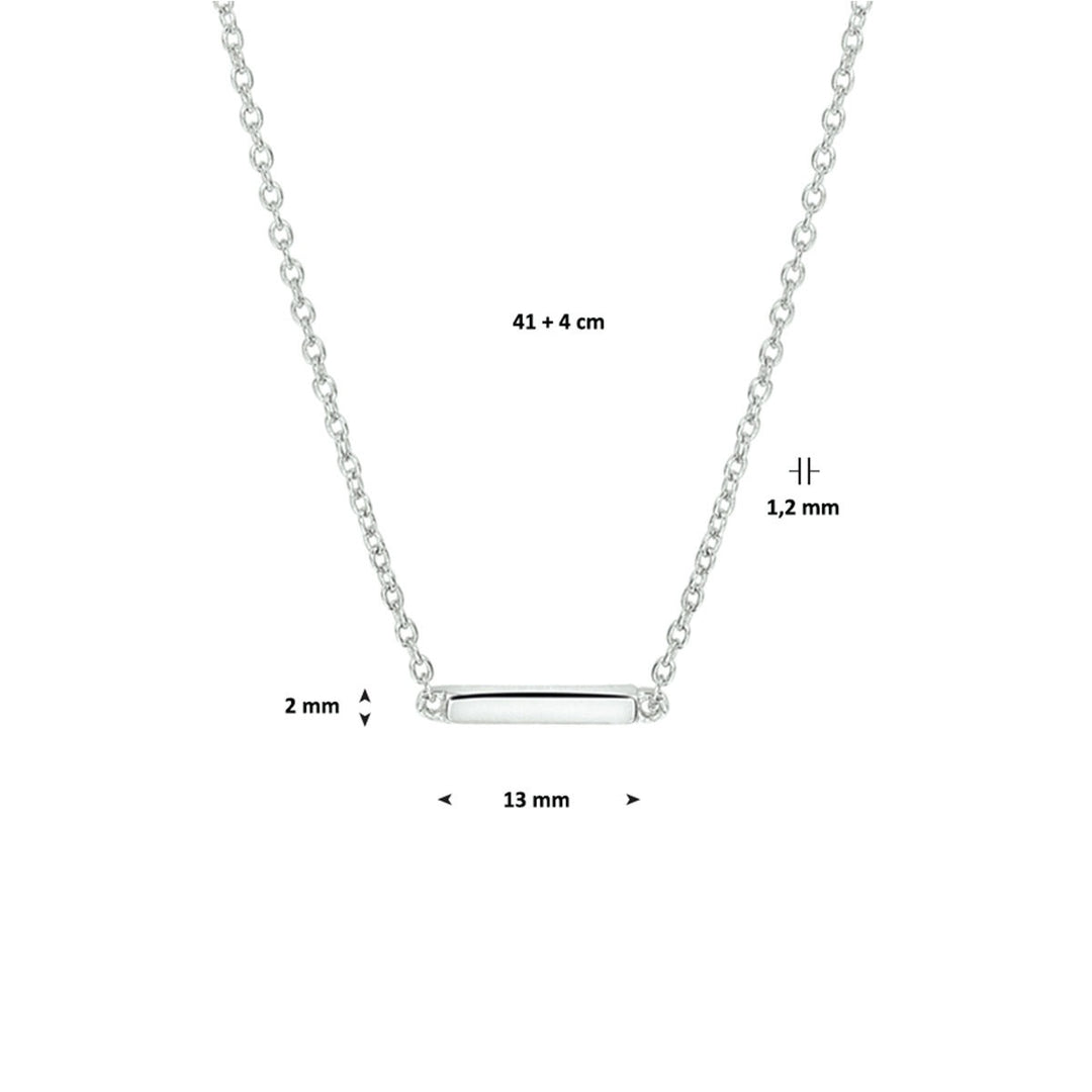necklace bar 41 + 4 cm silver rhodium plated