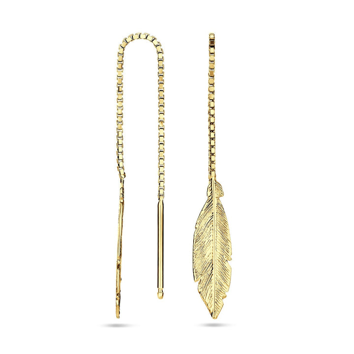 pull-through earrings spring 1 micron silver gold plated (yellow)