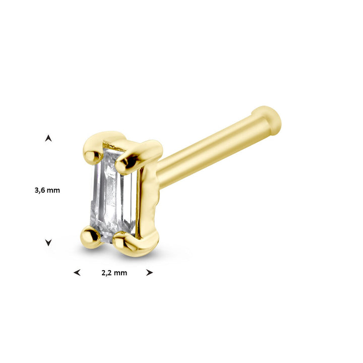 nose stud zirconia ball 14K yellow gold
